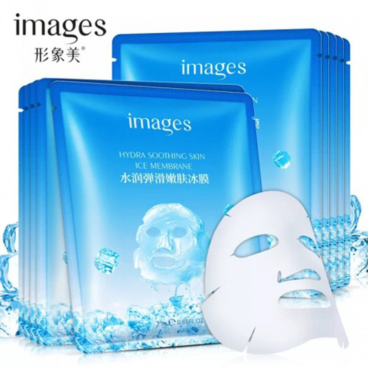 ماسک صورت ایمجز مدل یخ، آبرسان، مرطوبکننده، خنککننده، ضد پیری، شادابکننده، تسکیندهنده، ترمیمکننده با هیالورونیک اسید، مناسب انواع پوست، مجموعه 5 عددی