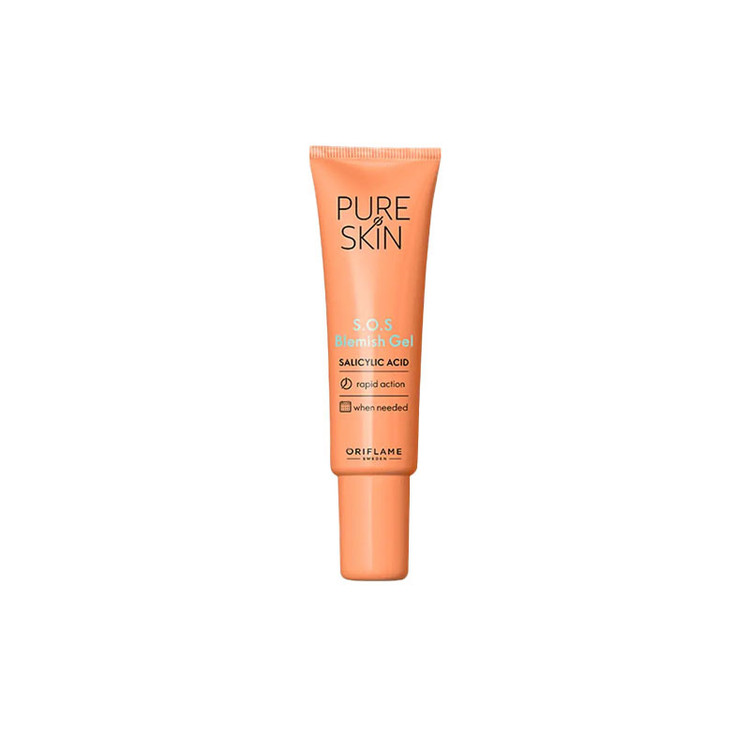 ژل فوری خشک کننده جوش صورت اوریفلیم مدل Pure Skin SOS Blemish Gel مناسب برای پوست آکنه ای حجم 6 میلی لیتر