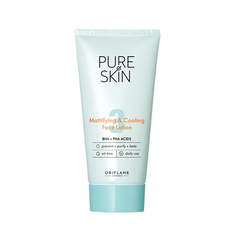 لوسیون صورت مات کننده و خنک کننده اوریفلیم مدل Pure Skin Mattifying & Cooling مناسب پوست چرب حجم 50 میلی لیتر