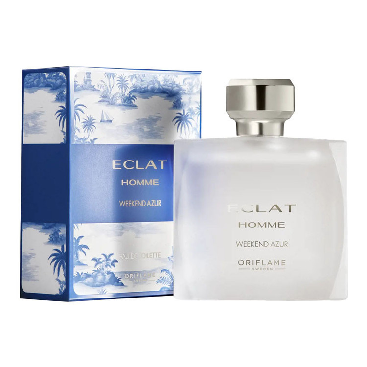 ادوتویلت مردانه اوریفلیم مدل Eclat Homme Weekend Azur با رایحه خنک حجم 75 میلی لیتر