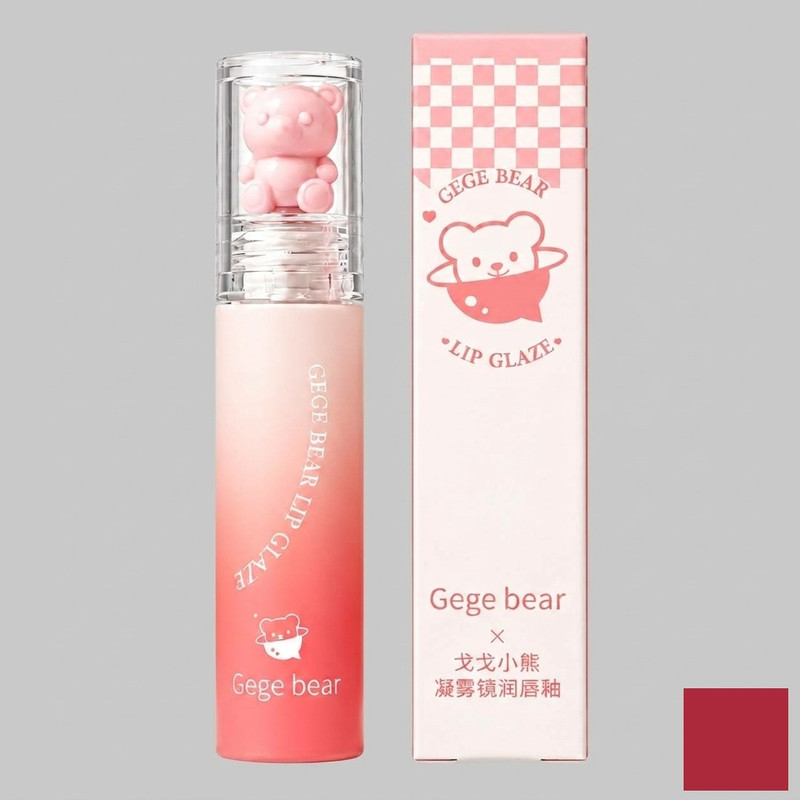 رژ لب مایع مات گه گه بیر مدل Cute Bear شماره 1 رنگ قرمز