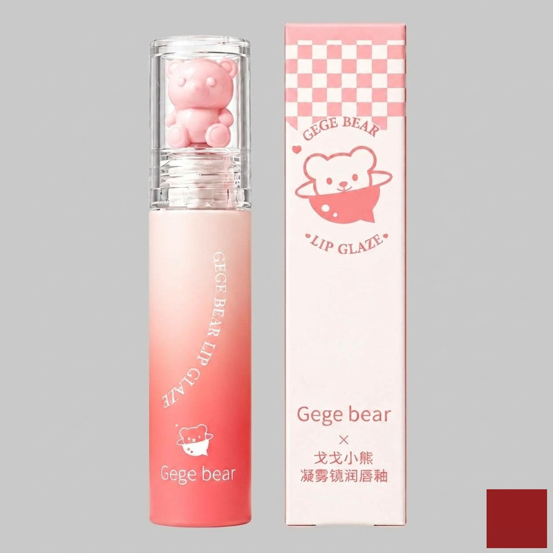 رژ لب مایع مات گه گه بیر مدل Cute Bear شماره 6، رنگ عنابی