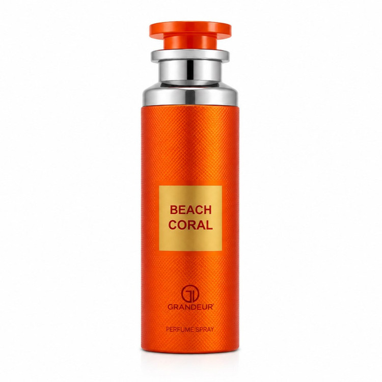 اسپری زنانه و مردانه گراندیور مدل BEACH CORAL با رایحه شیرین حجم 200 میلیلیتر