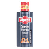 شامپو ضد ریزش مو آلپسین مدل Caffeine C1 حجم 375 میلیلیتر، حاوی کراتین و کمپلکس کافئین و نعناع، تقویتکننده ریشه مو، افزایش ضخامت و حجمدهنده، مناسب برای انواع مو و آقایان